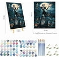 thumbnail image 4 of Paint by Numbers Kit for Adults Framed Canvas, 4 Pack with Wooden Easel,Paint by Numbers for Kids Ages 8-12, Halloween DIY Acrylic Landscape Oil Painting Arts Crafts, 9.45x11.8inch, 4 of 7