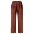 thumbnail image 6 of YIZYIF Kids Girls Daily Cargo Pants Casual Jogger Hip Hop Dance Pants Streetwear Sweatpants Brown 16, 6 of 7