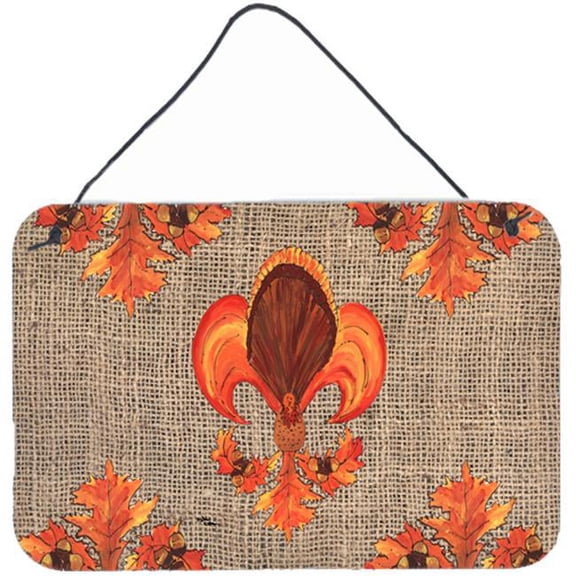 Thanksgiving Turkey Fleur de lis Indoor Aluminium Metal Wall Or Door Hanging Prints