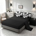 thumbnail image 4 of Manfei Light Gray Square Twin Bedding, Minimalism Geometric Grid Bedding Comforter Set, Black Reversible 7-Piece, 4 of 6
