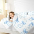 thumbnail image 5 of Homewish Lovely Bow Knot Bedding Comforter Set,Cartoon Bowtie Ribbon Twin Comforter Sets,Blue White Bedding Set For Girl Kids,Microfiber Bedroom Decor,2pcs, 5 of 9