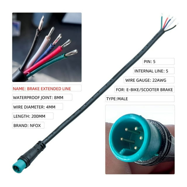 MYG Ebike Display Connector 2/3/4/5/6 Pin Cable Waterproof Connector Signal line