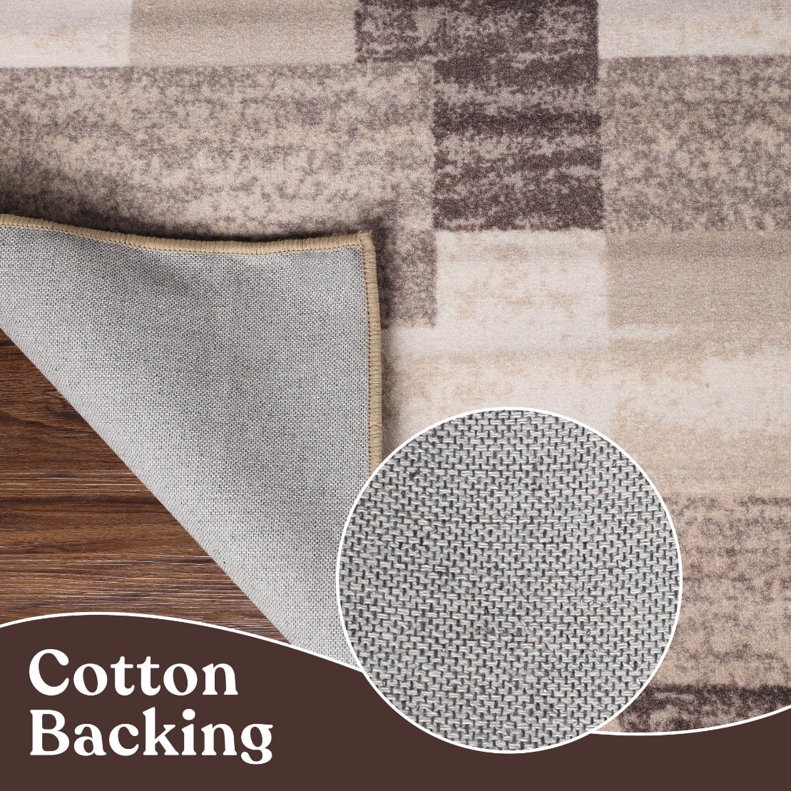 Superior Rockwood Geometric Blocks Washable Indoor Area Rug, 12' x 15', Blue - Taupe