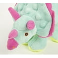 thumbnail image 5 of goDog Dinos Frills Plush Squeaker Chew Guard Dog Toy, Small, Teal, 5 of 11