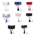 thumbnail image 3 of Chinese Hanfu Wide Tie Belt with Chinese Ink Painting Flower Pattern, 3 of 5
