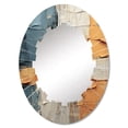 thumbnail image 2 of Designart "Quilted Paper II" Abstract Round Wall Mirror - Modern Oval Printed Decorative Oversized Mirror - Multiple Color Options, 2 of 4