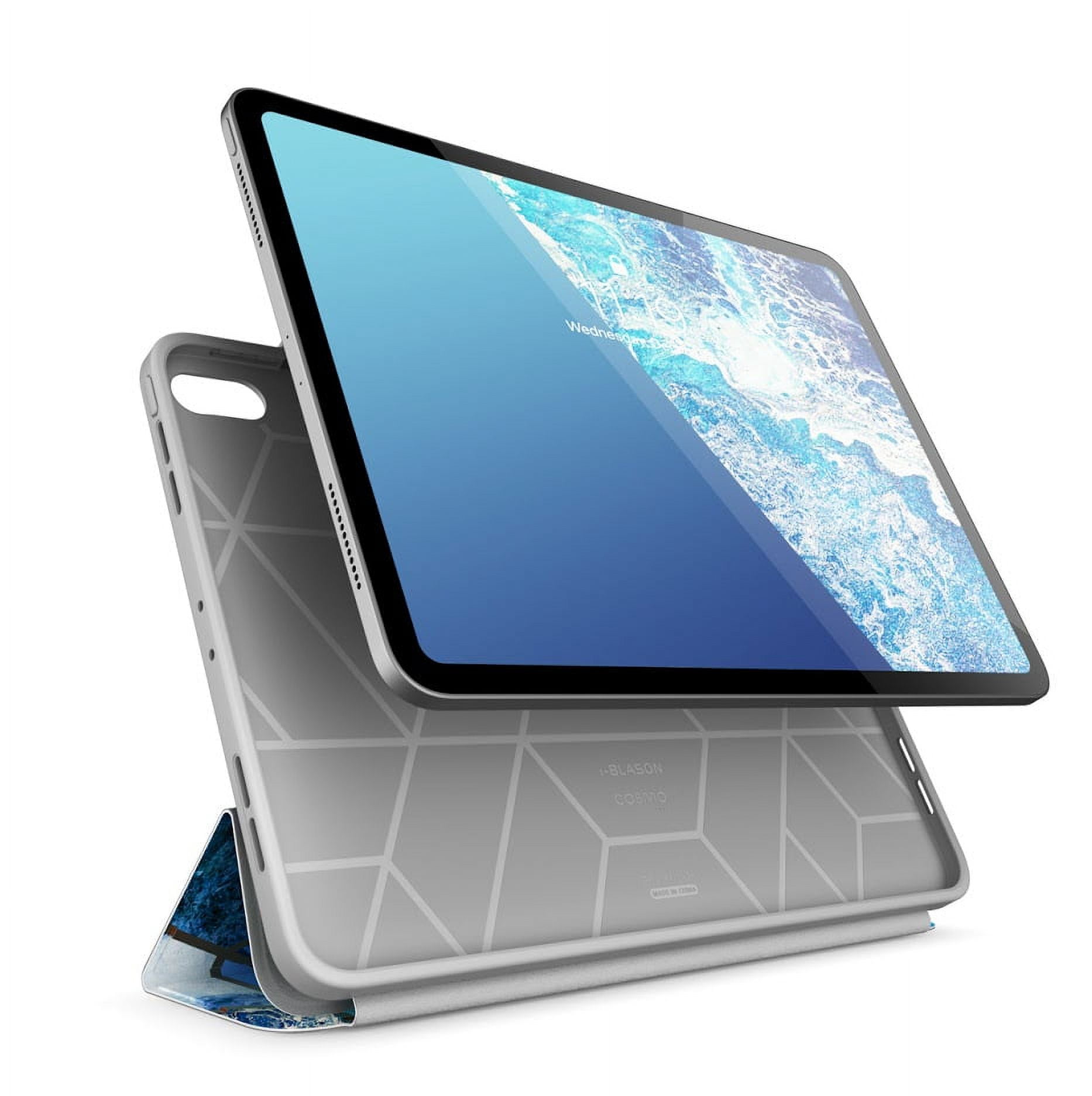 New iPad Pro 11 Inch Case 2018, i-Blason [Cosmo] Full-Body Trifold Stand Protective Case Cover with Auto Sleep/Wake & Pencil Holder for Apple iPad 11 Inch 2018 Release (Blue)