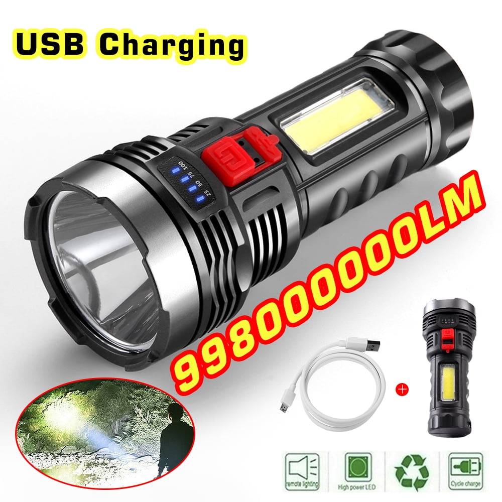 Rechargeable Super Bright Torch LED 99999# LM Flashlight USB Camp Tactical lamp 