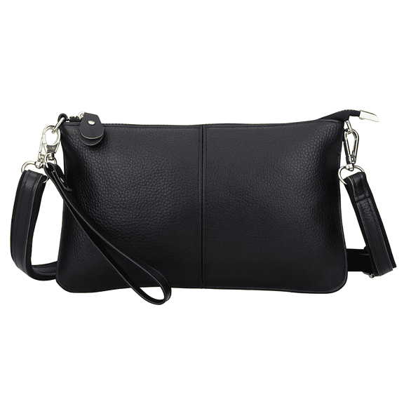 Genuine Top Grain Leather Women Crossbody Bag, Multi-Pocket Shoulder Purse with Detachable Wrist Strap for Daily Travel & Shopping