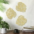 thumbnail image 4 of XMHYTOP 3 Pcs Wooden Palm Leaves Wall Art Tropical Leaf Wall Art Boho Plant Wall Decor for Living Room Kitchen Bedroom Vintage Plaque (Gold), 4 of 4