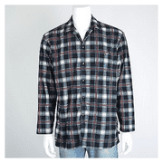 Nautica New Emerald Cozy Fleece Plaid Pajama Shirt NAVY SIZE S