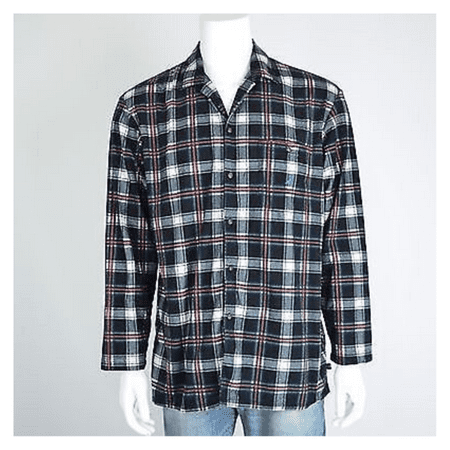 Nautica New Emerald Cozy Fleece Plaid Pajama Shirt NAVY SIZE S