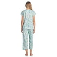 thumbnail image 4 of Casual Nights Women's Short Sleeve Lace Dot Capri Pajama Set, 4 of 4