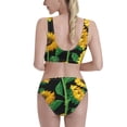 thumbnail image 3 of Daiia Sunflower 1 printed 2 piece Swimsuit Bikinis for Women High Waisted Racerback Bathing Suits Summer Tummy Control Scoop Neck Swimwear-Small, 3 of 8