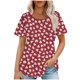 thumbnail image 1 of Fiudx Camisas de Mujer Top Estampado con Cuello Redondo y Manga Corta Informal para Mujer a La Moda, 1 of 3