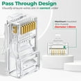thumbnail image 2 of SkyQ RJ45 Cat5e Pass Through Connector Cable Plugs for Solid Ethernet Cable （100 pcs), 2 of 7