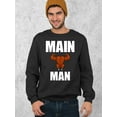 thumbnail image 2 of Main Man Side Chick Thanksgiving Couples Crewneck Sweatshirt, M, Black, Main Man, 2 of 6