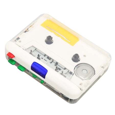 Rupoun USB Cassette to MP3 Converter Plug and Play Portable Tape Player with 3.5mm Jack and Colored Buttons for Laptops