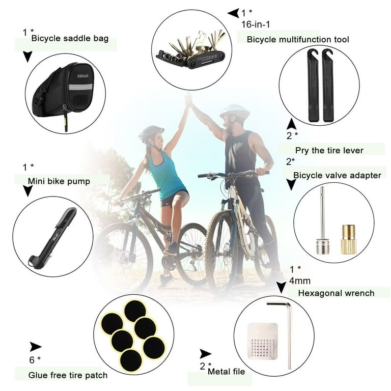 ECOLIVIZIT Bike Saddlebag Repair Kit and Tools on the Go Bike