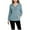 Light Blue, variant on Women's Ribbed Hooded Shirt Lightweight Long Sleeve Button-Detail Pullover with Pockets Solid Color Casual Hoodie