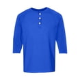 thumbnail image 6 of Mens 3/4 Sleeve Henley Shirts 3-Button Moisture Wicking Tee Solid Color Soft Basic Casual Tshirt, 6 of 7