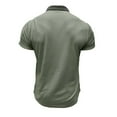 thumbnail image 6 of Enridrech Mens Casual Tee Top Collared Short Sleeve Tshirt with Button Comfort Breathable Cotton Solid Color Tees Shirt, 6 of 6