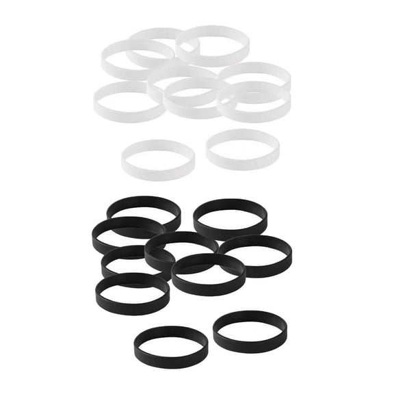 20 Pieces Blank Silicone Wristbands Fashion Rubber Bracelet Black White