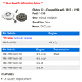 thumbnail image 2 of Clutch Kit - Compatible with 1983 - 1993 Ford F-150 1984 1985 1986 1987 1988 1989 1990 1991 1992, 2 of 2