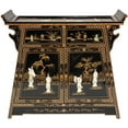 thumbnail image 3 of Oriental Furniture Black Lacquer Altar Cabinet - Royal Ladies, 3 of 7