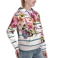 thumbnail image 6 of Kdxio Bird and Floral Print Womens Oversized Hoodies Sweatshirts Hooded Pullover Tops Sweaters Casual-Large, 6 of 7