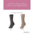 thumbnail image 2 of MeMoi Women's Pearl Lattice Plush Lined Slipper Socks - Womens - Female, 9-11, Gray, 2 of 7