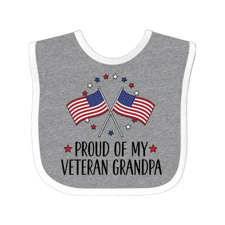 

Inktastic Military Proud of Veteran Grandpa Gift Baby Boy or Baby Girl Bib