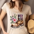thumbnail image 4 of I Vibe Heavy With God Christian T-Shirt Faith Graphic Boot Design, White, Size S, 4 of 6