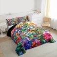 thumbnail image 3 of Feelyou Boho Dragonfly Kid Queen Comforter Set, Garden Flower Floral Bedding Set, 3pcs, 3 of 8