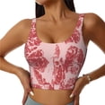thumbnail image 1 of Balery Red Meat Sujetadores deportivos con espalda cruzada para mujer, acolchados, sin costuras, de alto impacto, ideales para yoga, gimnasio, entrenamiento y fitness.-Large, 1 of 8