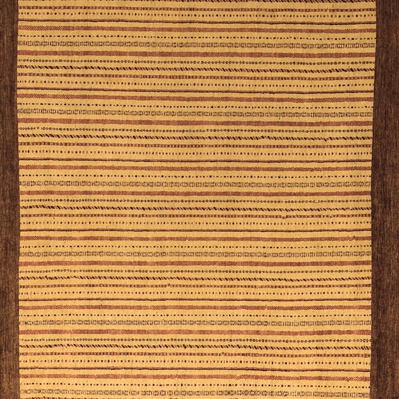 Ahgly Company Indoor Square Abstract Brown Modern Area Rugs, 7' Square
