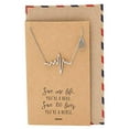 thumbnail image 2 of Quan Jewelry Heartbeat Pendant Cardiogram Necklace Gifts for Women, EKG Lifeline Pulse Charm Nurse Appreciation Gift with Greeting Card, 2 of 6
