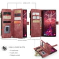 thumbnail image 2 of Samsung Galaxy S22 Ultra Case,Dteck Magnetic Wallet Case Premium Durable PU Leather Zipper Pocket Card Holder Kickstand Phone Cover for Galaxy S22 Ultra 5G,Red, 2 of 7