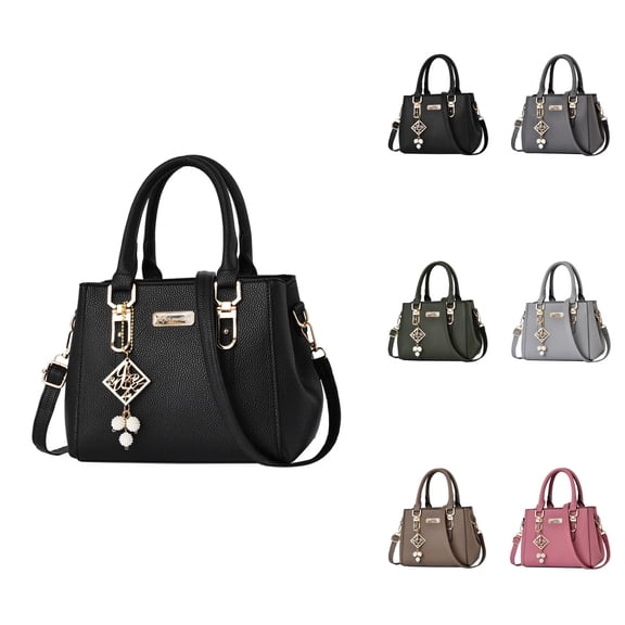 Casual Leather Messenger Bag for Women – Medium/Large Capacity Crossbody Shoulder Tote with Stylish Pendant, Satchel & Sling Handbag