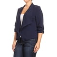 thumbnail image 3 of Women's Plus Size 3/4 Sleeve Casual Office Work Open Front  Blazer Jacket, 3 of 5