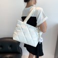 thumbnail image 3 of Bolso de mujer Bolso acolchado femenino Bolsos de mano Bolso de nylon Bolso de hombro (Blanco), 3 of 7