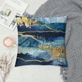 thumbnail image 2 of Creowell Navy Blue Gold Marble Teal Abstract Farmhouse Throw Pillow Covers Fall Pillow Case Soft Pillowcase Cushion Covers for Sofa Bed Bedroom Car Chair Living Room Home Decorative 24x24in, 2 of 5