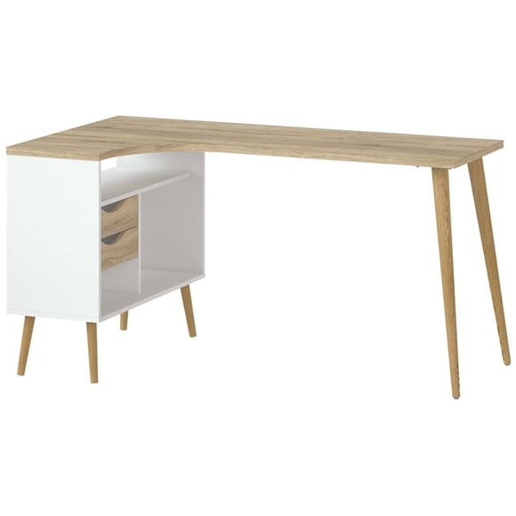 Tvilum Bureau Diana en Structure Blanche et Chêne