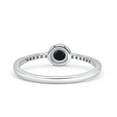 thumbnail image 3 of Round Petite Dainty Thumb Ring Simulated Black Onyx Solid 925 Sterling Silver Size 8, 3 of 5