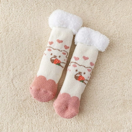 

christmas socks for women 1 Pairs Women Cute Style Lamb Velvet Socks Autumn And Winter Home Plus Velvet Thick Floor Socks