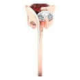 thumbnail image 3 of Three-Stone Engagement Ring for Women - 3.5ct Natural Garnet in 14K Rose Gold Promise Ring, 3 of 6