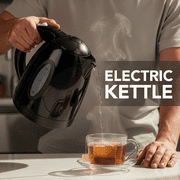 OVENTE 1.7L Electric Kettle with 1100W Fast Boiling Water, Black KP72B | Best For Coffee or Tea, BPA-Free, Water Level Gauge, Auto Shut-Off, Indicator Light, Boil-Dry Protection & Removable Filter