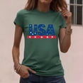 thumbnail image 5 of Womens Short Sleeve American Flag T-Shirts Crew Neck 4th of July Summer Graphic Tee Tops, 5 of 7