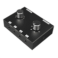 thumbnail image 1 of 3.5mm Stereo Audio Switcher 6-Way Audio Splitter Box Bi-Directional 4 in 2 Out Audio Switch Box with Rotary Volume Knob, 1 of 8