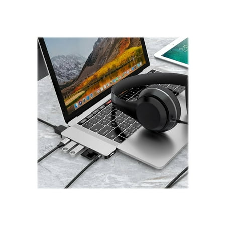 Hyper - 7-Port Universal USB-C Hub - USB-C Docking Station for Laptops - Silver